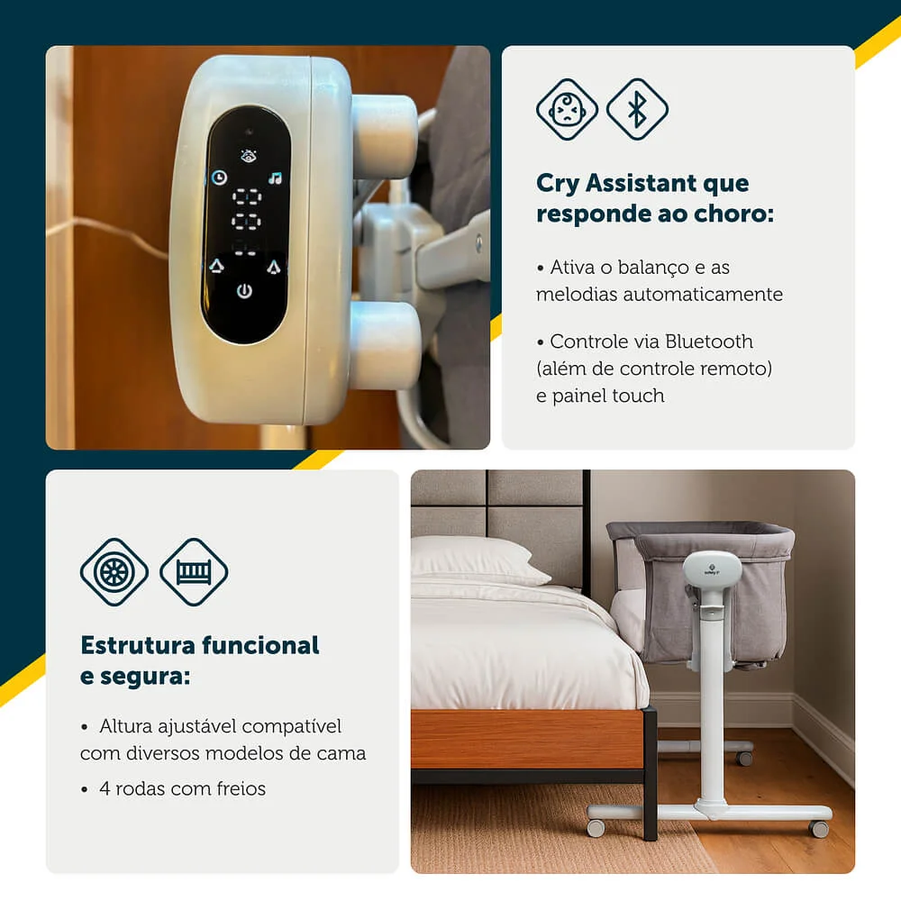 Berço Co-bed Balanço Automático Lounge - Safety 1st