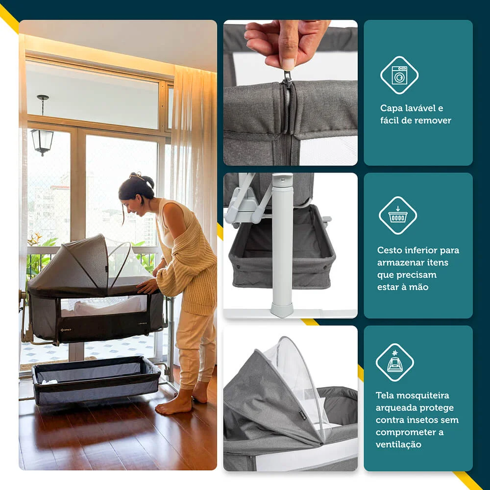 Berço Co-bed Balanço Automático Lounge - Safety 1st